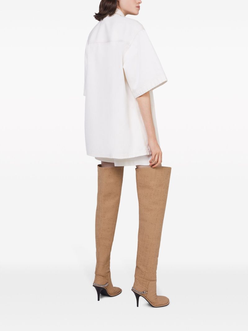 Neutral Short-sleeve Cotton Shirt