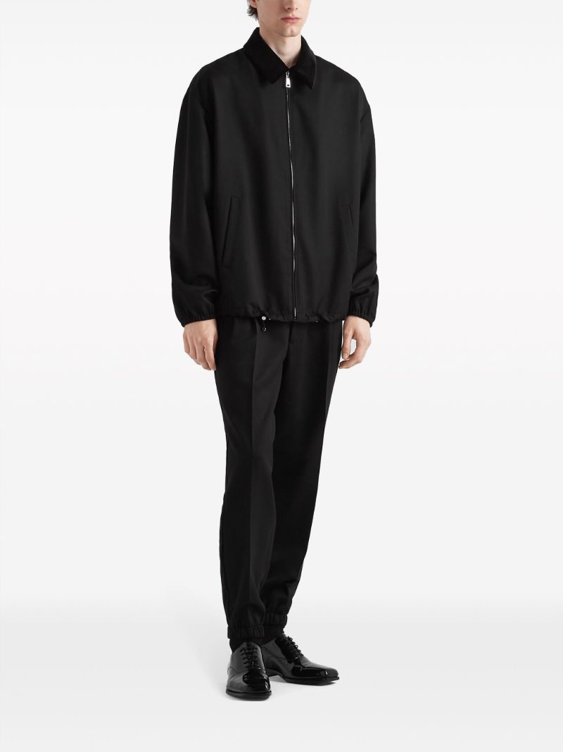 Black Velvet Collar Wool Jacket