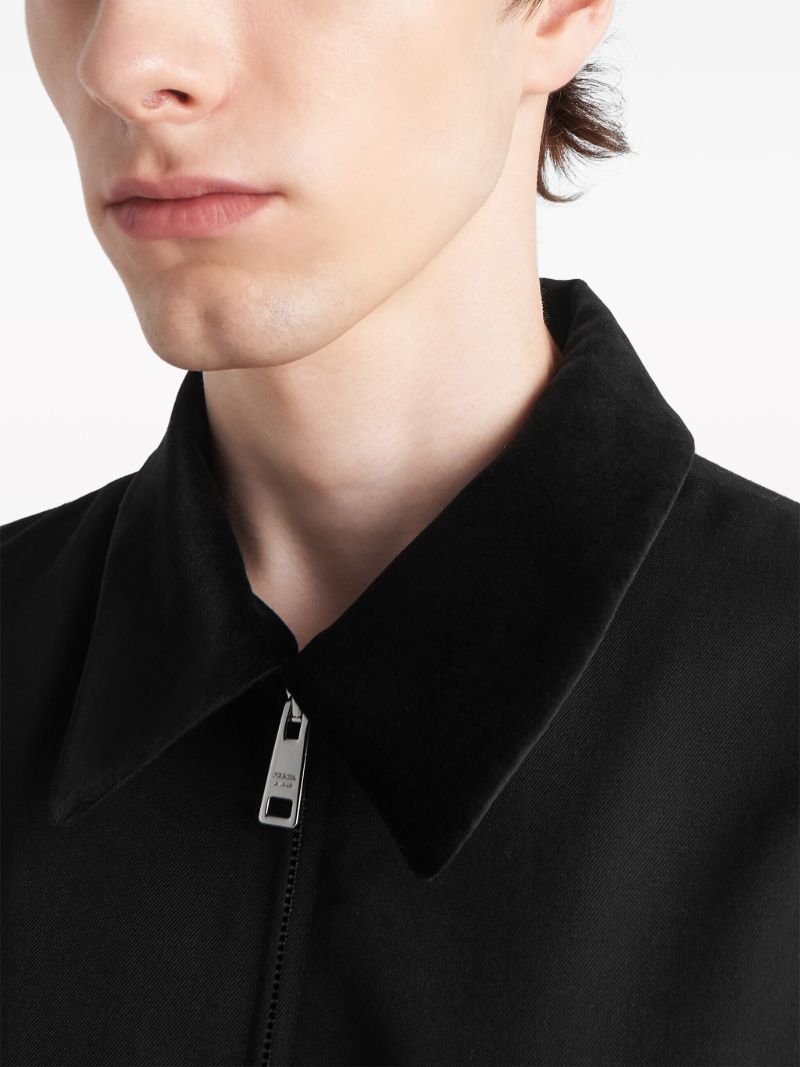 Black Velvet Collar Wool Jacket