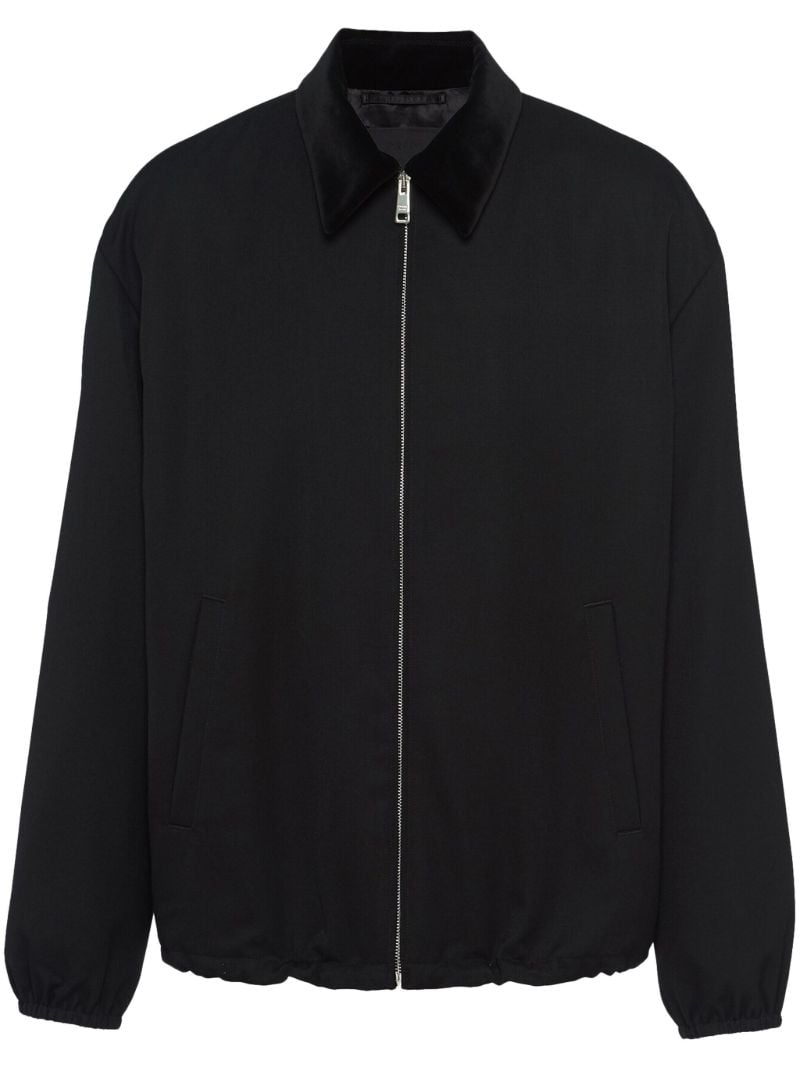 Black Velvet Collar Wool Jacket
