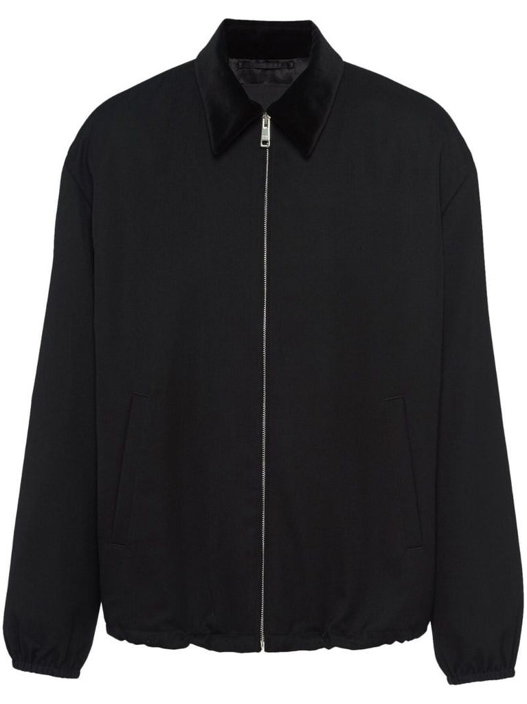 Black Velvet Collar Wool Jacket