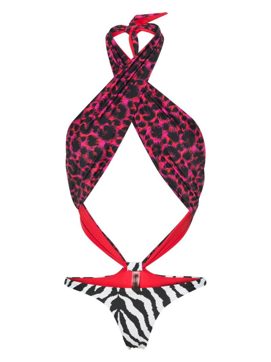 Pink Showpony Animal-print Swimsuit