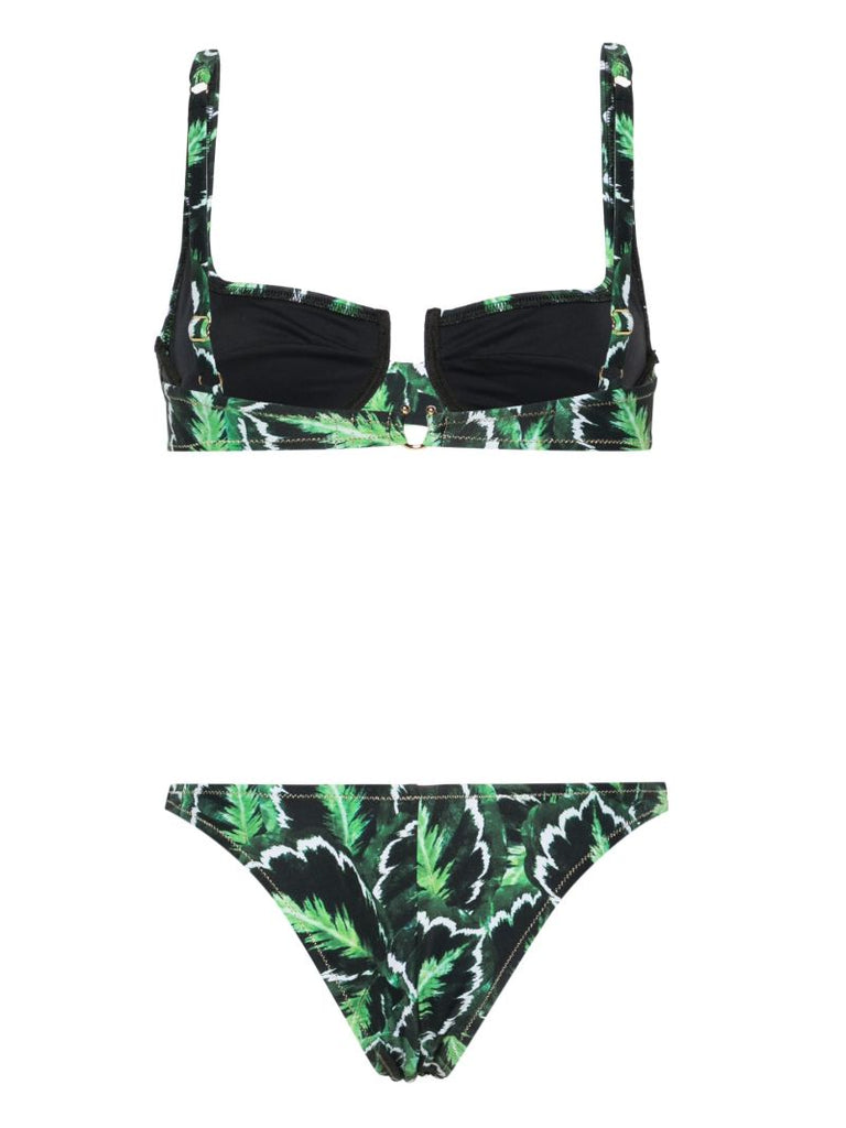 Green Brigitte Leaf-print Bikini
