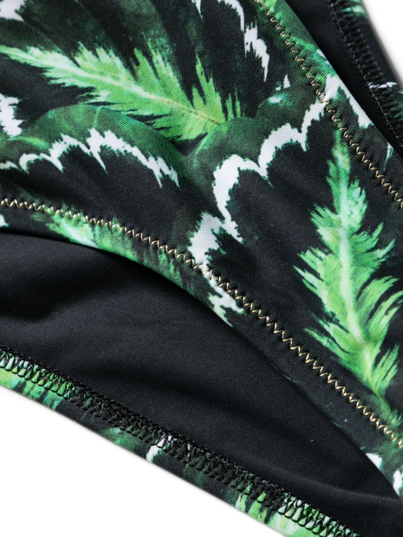 Green Brigitte Leaf-print Bikini