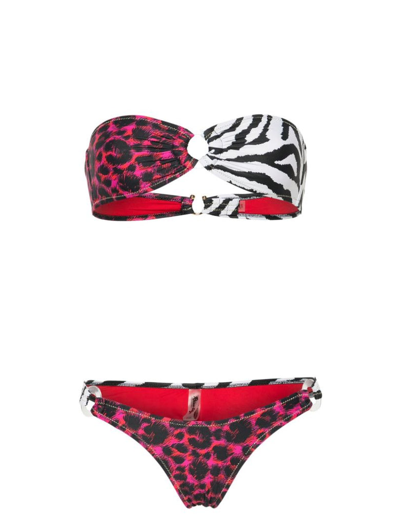 Pink Bandcamp Animal-print Bikini