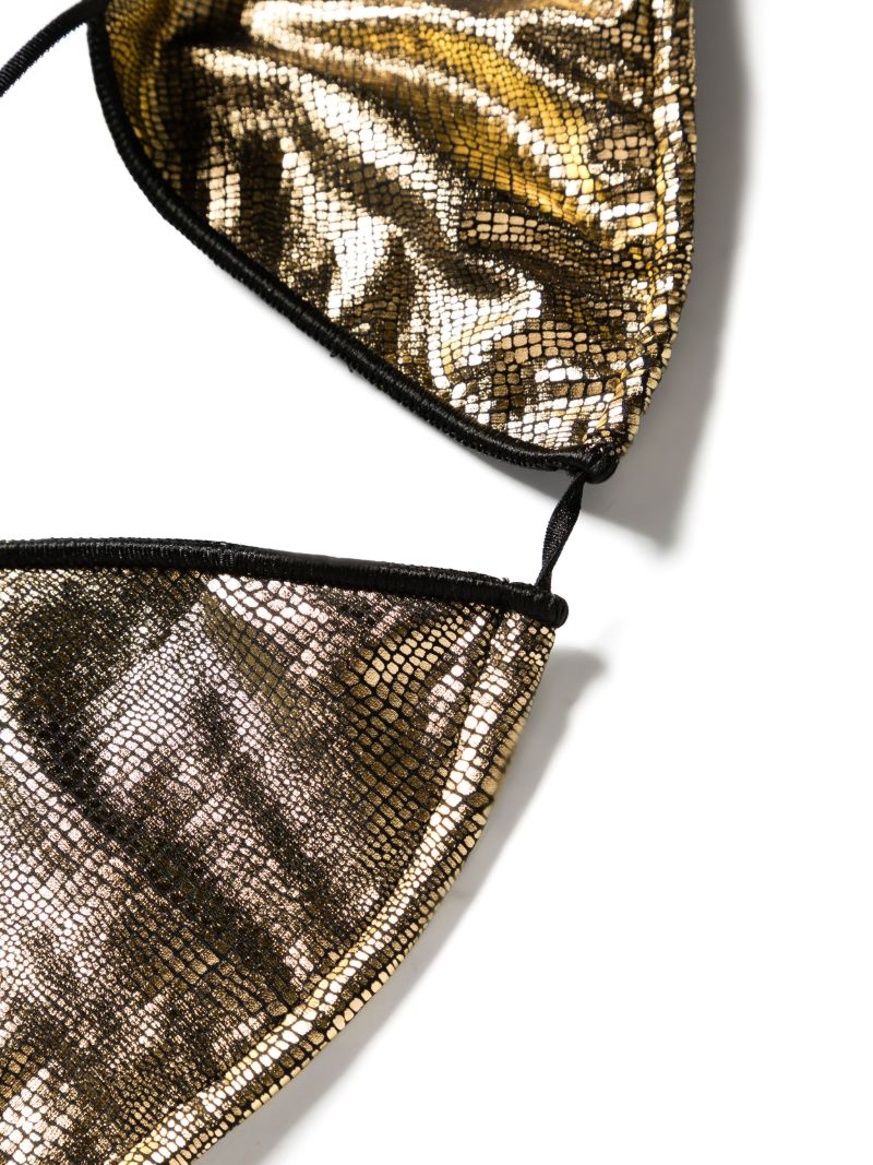 Gold-tone Sam Snakeskin-print Bikini