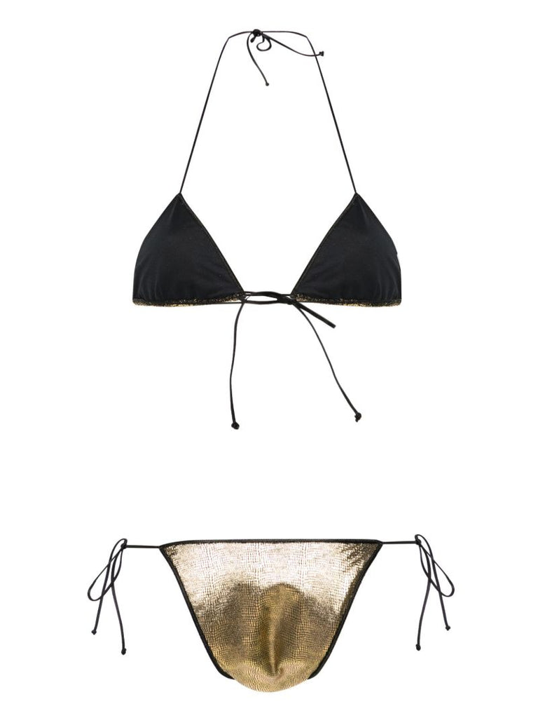 Gold-tone Sam Snakeskin-print Bikini