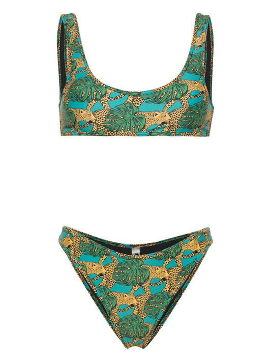 Green Coolio Graphic-print Bikini
