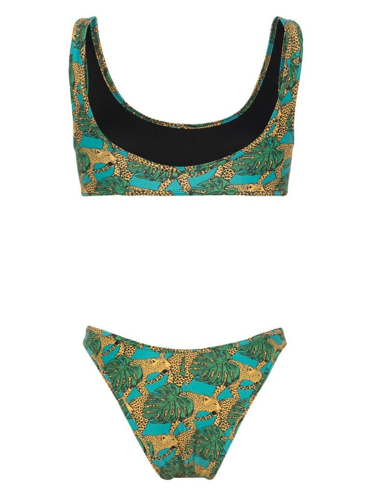 Green Coolio Graphic-print Bikini