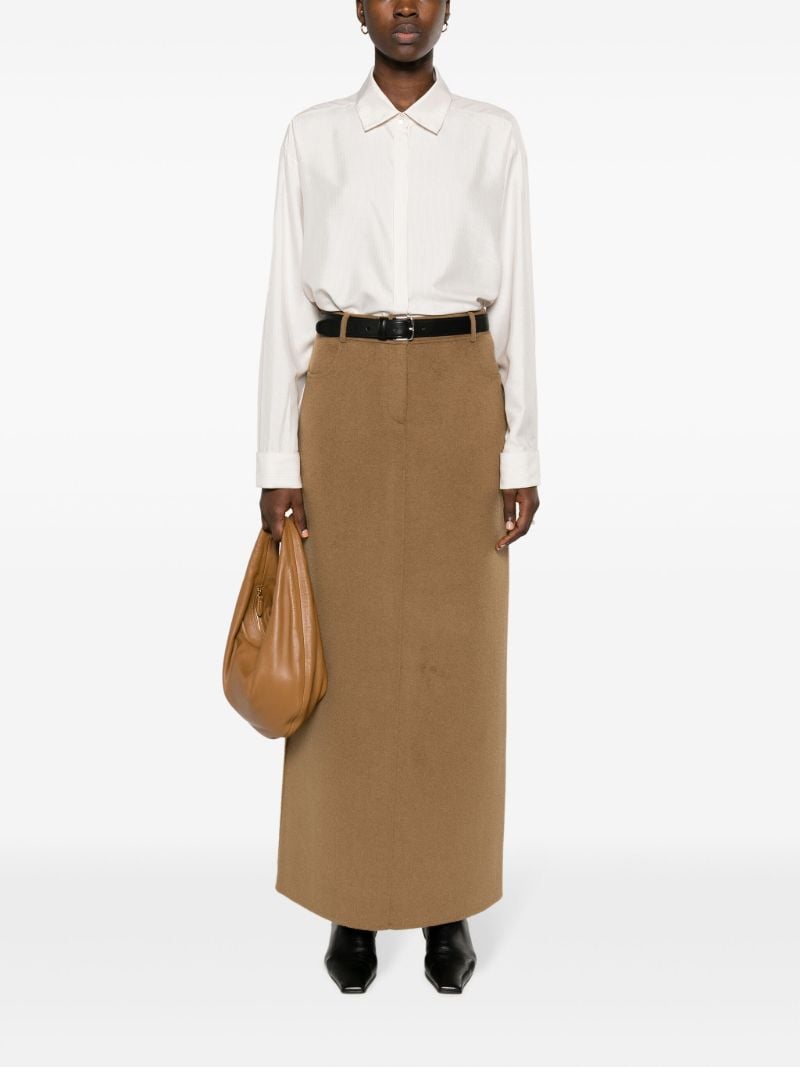 Neutral Nomoon Pinstripe Silk Shirt
