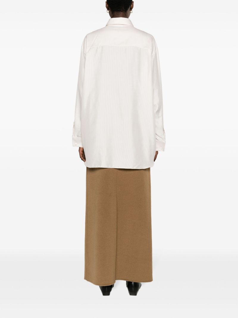 Neutral Nomoon Pinstripe Silk Shirt