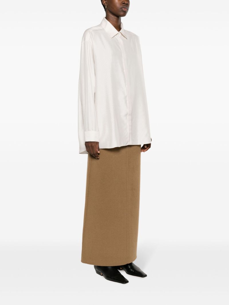 Neutral Nomoon Pinstripe Silk Shirt