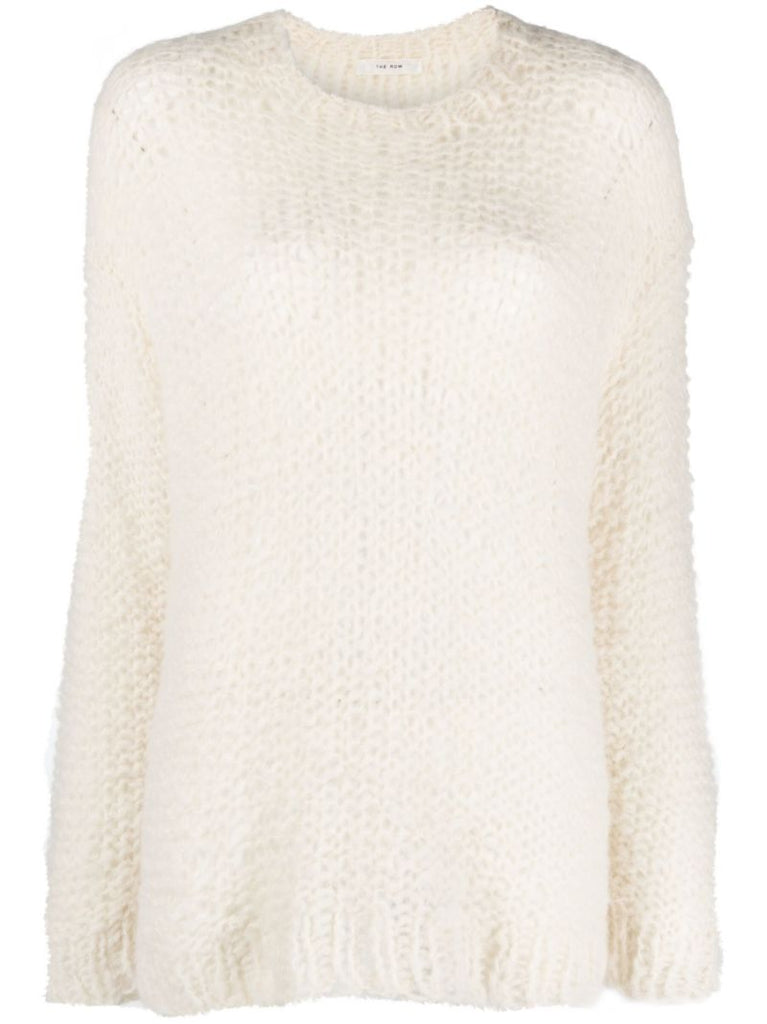 Neutral Eryna Open-knit Sweater