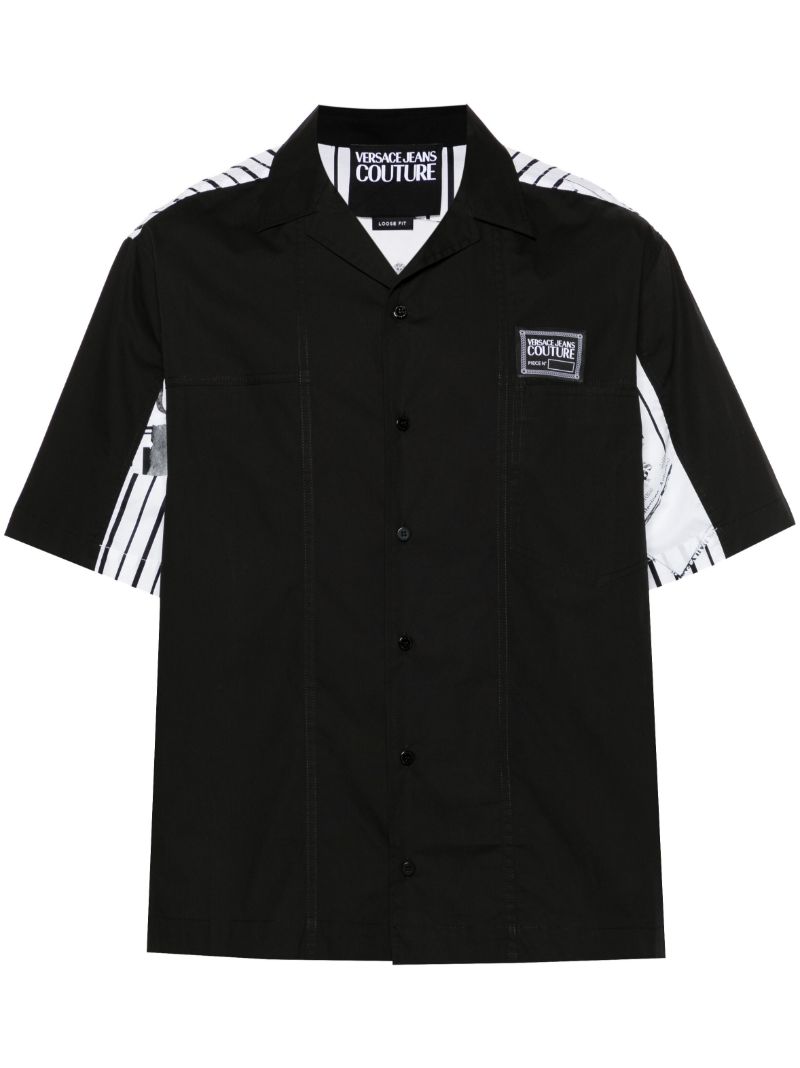 Black Magazine-print Cotton Shirt
