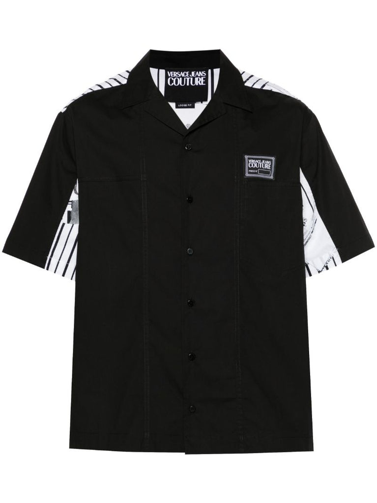 Black Magazine-print Cotton Shirt