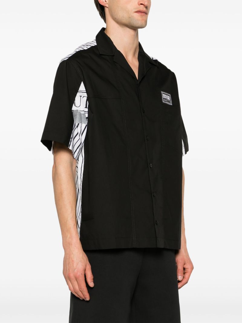 Black Magazine-print Cotton Shirt
