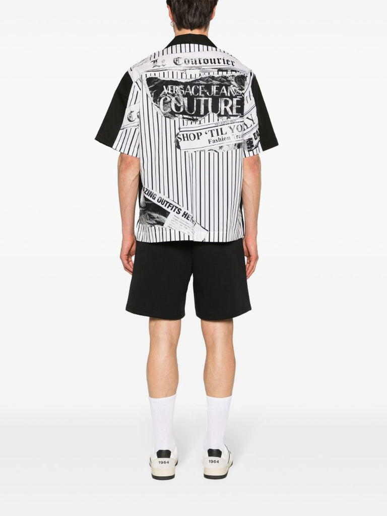 Black Magazine-print Cotton Shirt