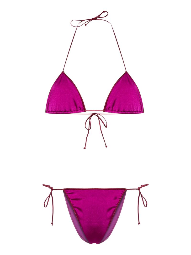 Purple Sam Satin Triangle Bikini