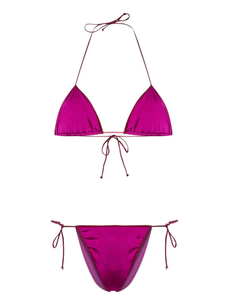 Purple Sam Satin Triangle Bikini