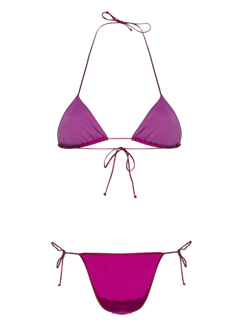 Purple Sam Satin Triangle Bikini