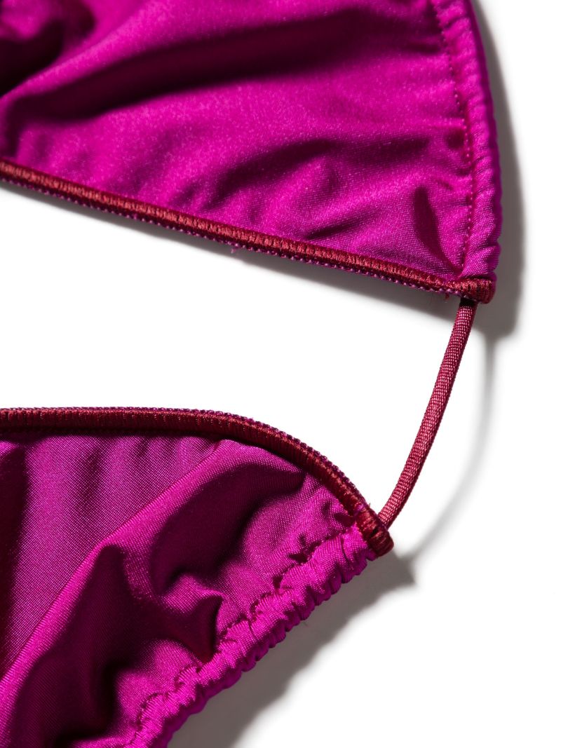 Purple Sam Satin Triangle Bikini
