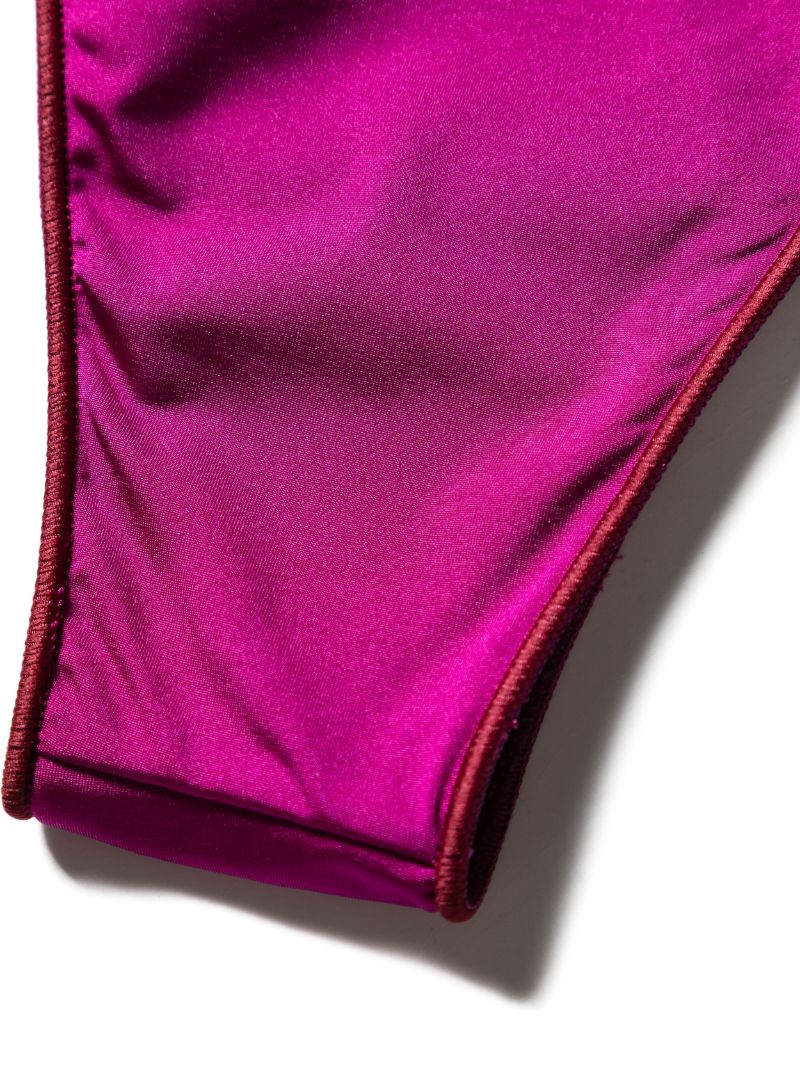 Purple Sam Satin Triangle Bikini