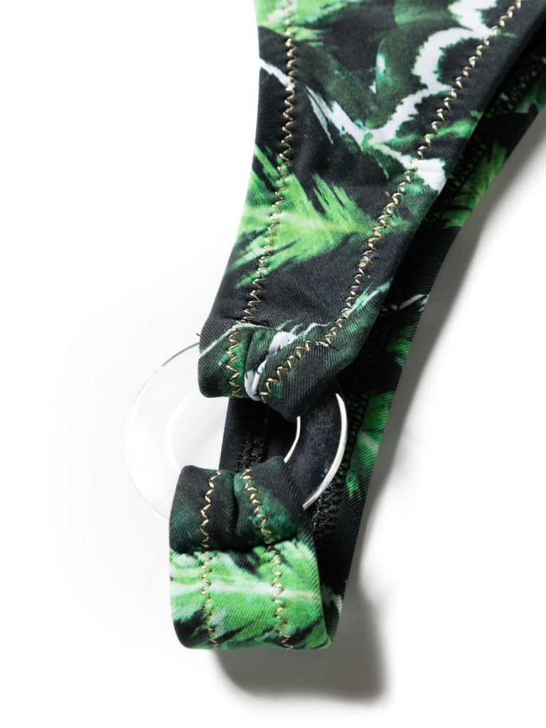 Green Bandcamp Leaf-print Bikini
