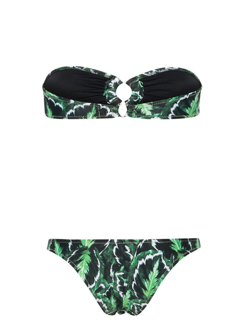 Green Bandcamp Leaf-print Bikini
