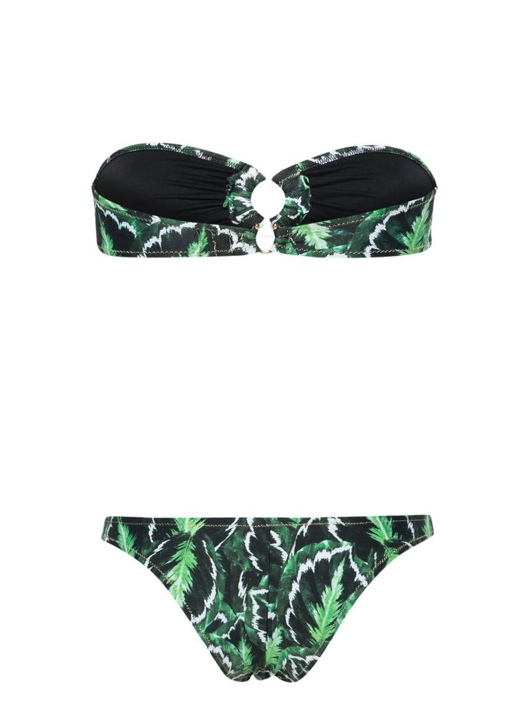 Green Bandcamp Leaf-print Bikini