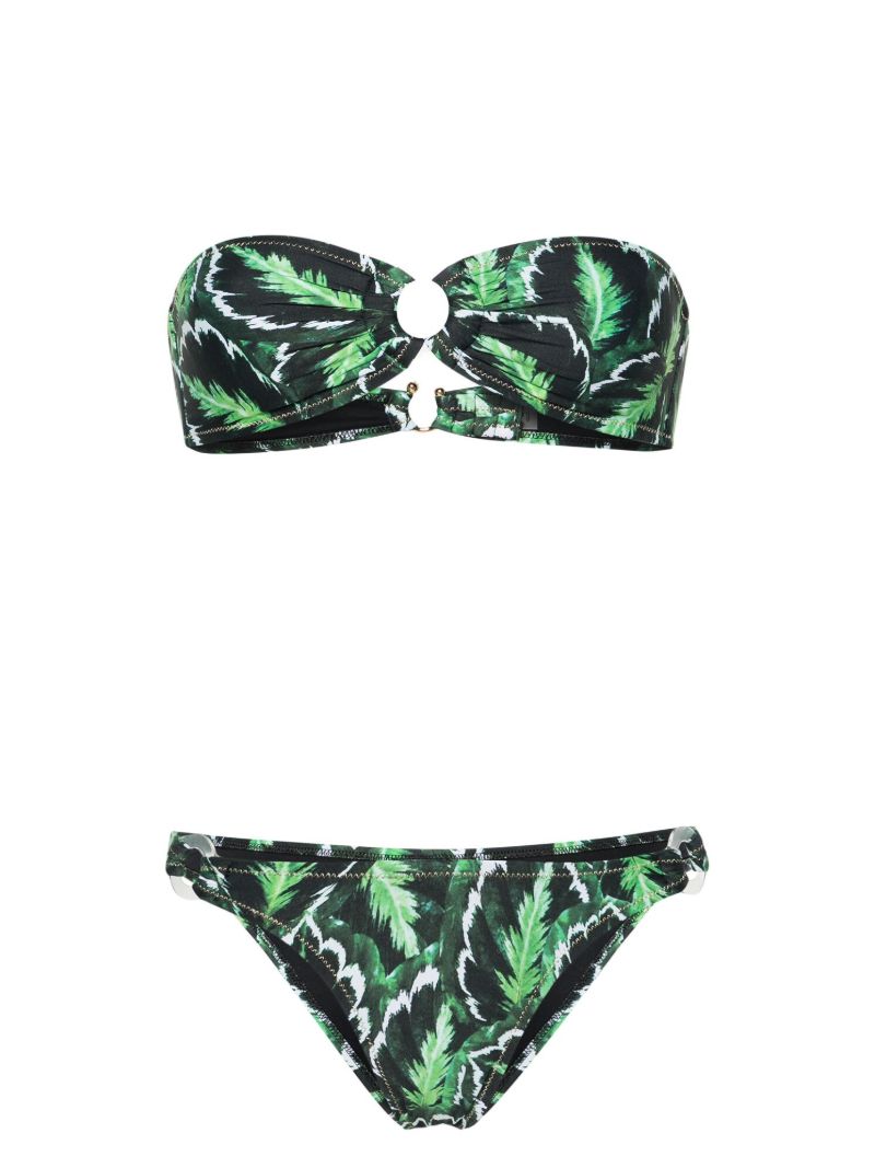 Green Bandcamp Leaf-print Bikini