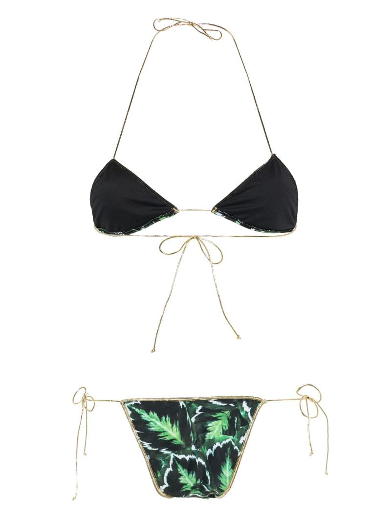 Green Sam Leaf-print Bikini