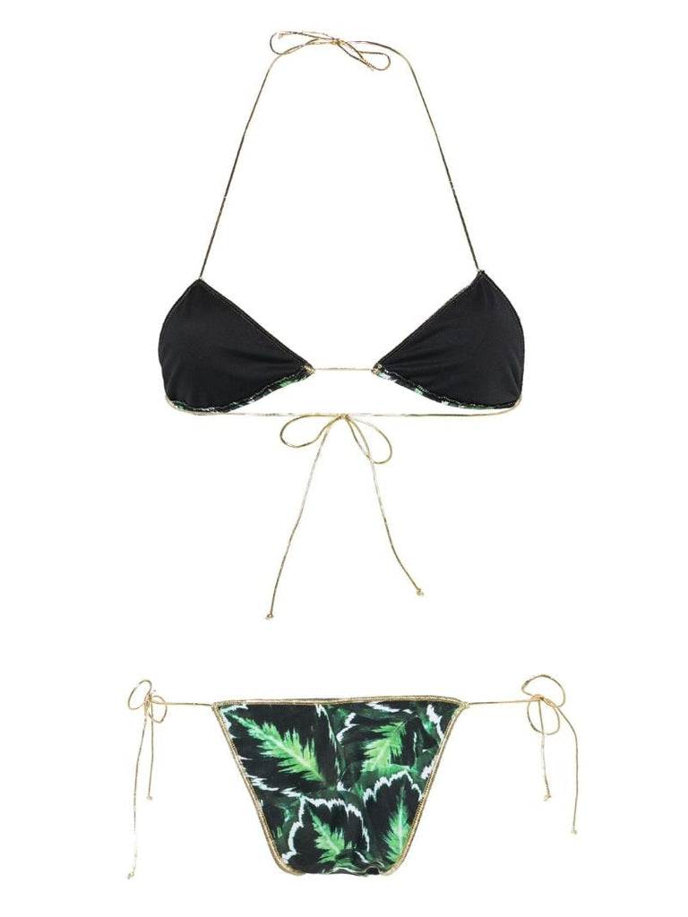Green Sam Leaf-print Bikini