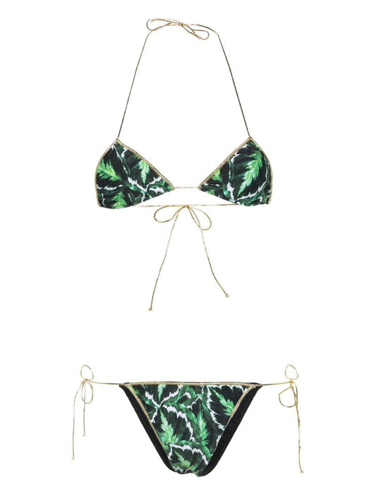 Green Sam Leaf-print Bikini