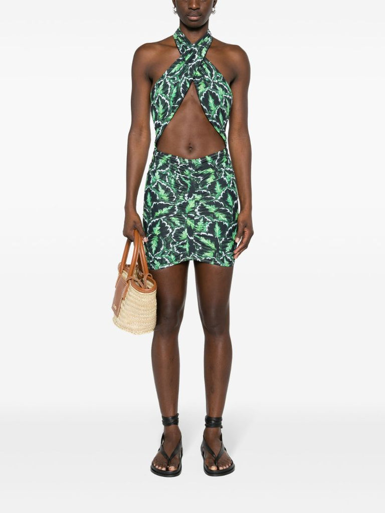 Green Stallion Halterneck Mini Dress