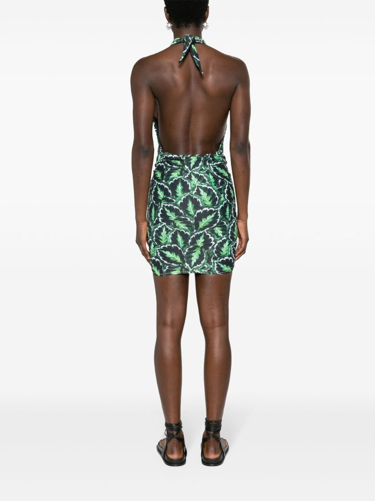 Green Stallion Halterneck Mini Dress