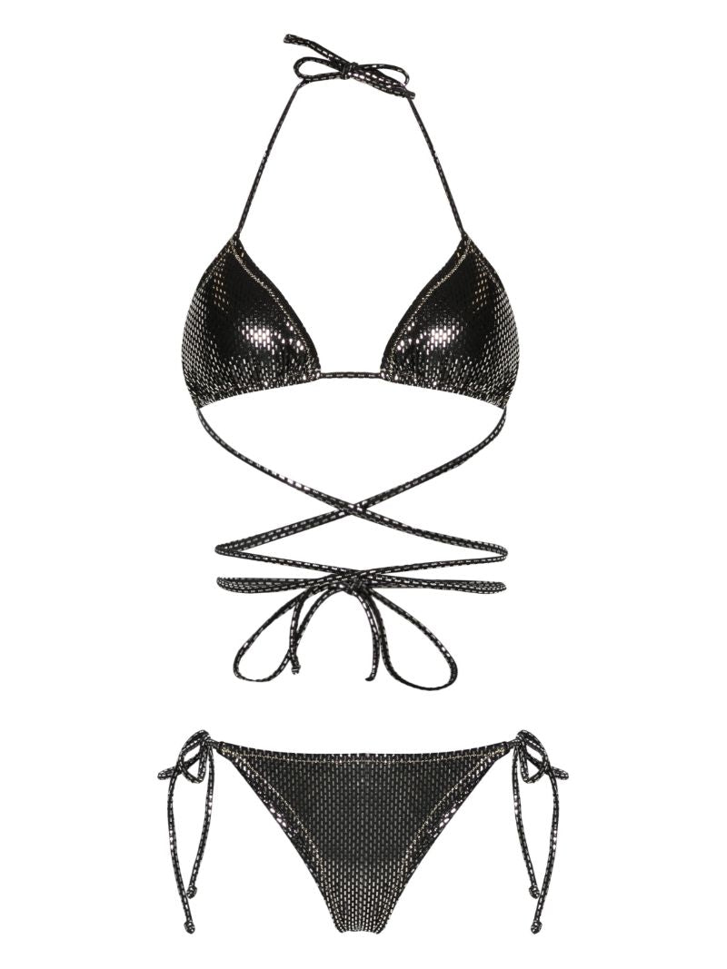 Black Miami LamÃ_x0083_Â©-detailed Bikini