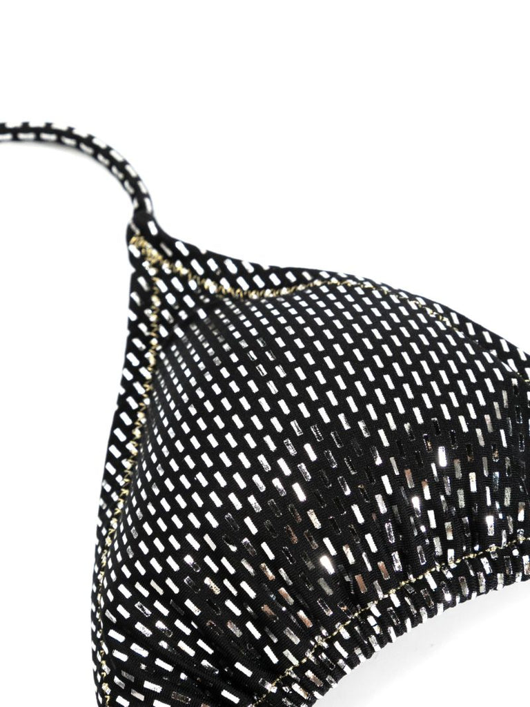 Black Miami LamÃ_x0083_Â©-detailed Bikini