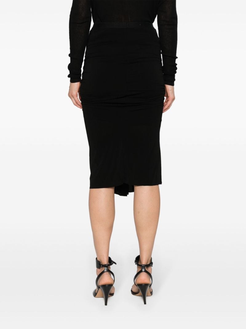 Black Draped Detail Pencil Skirt