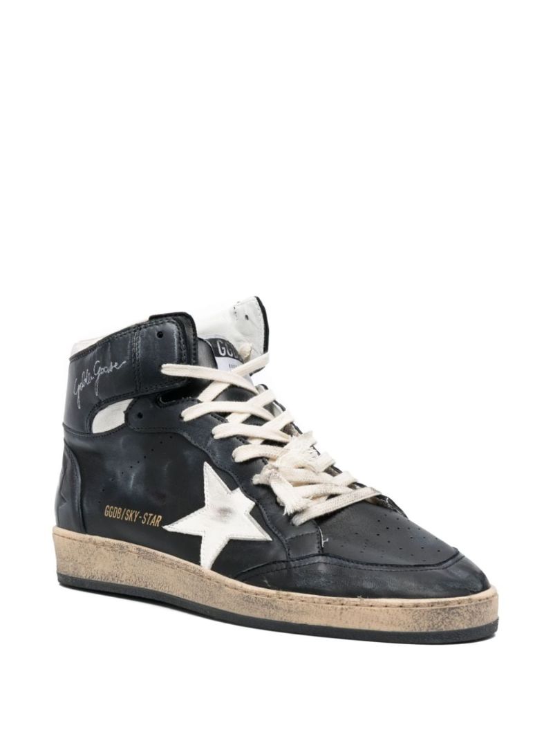 Black Sky-star High Top Leather Sneakers