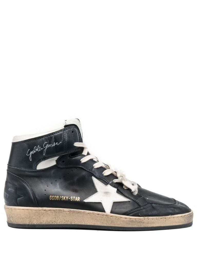 Black Sky-star High Top Leather Sneakers