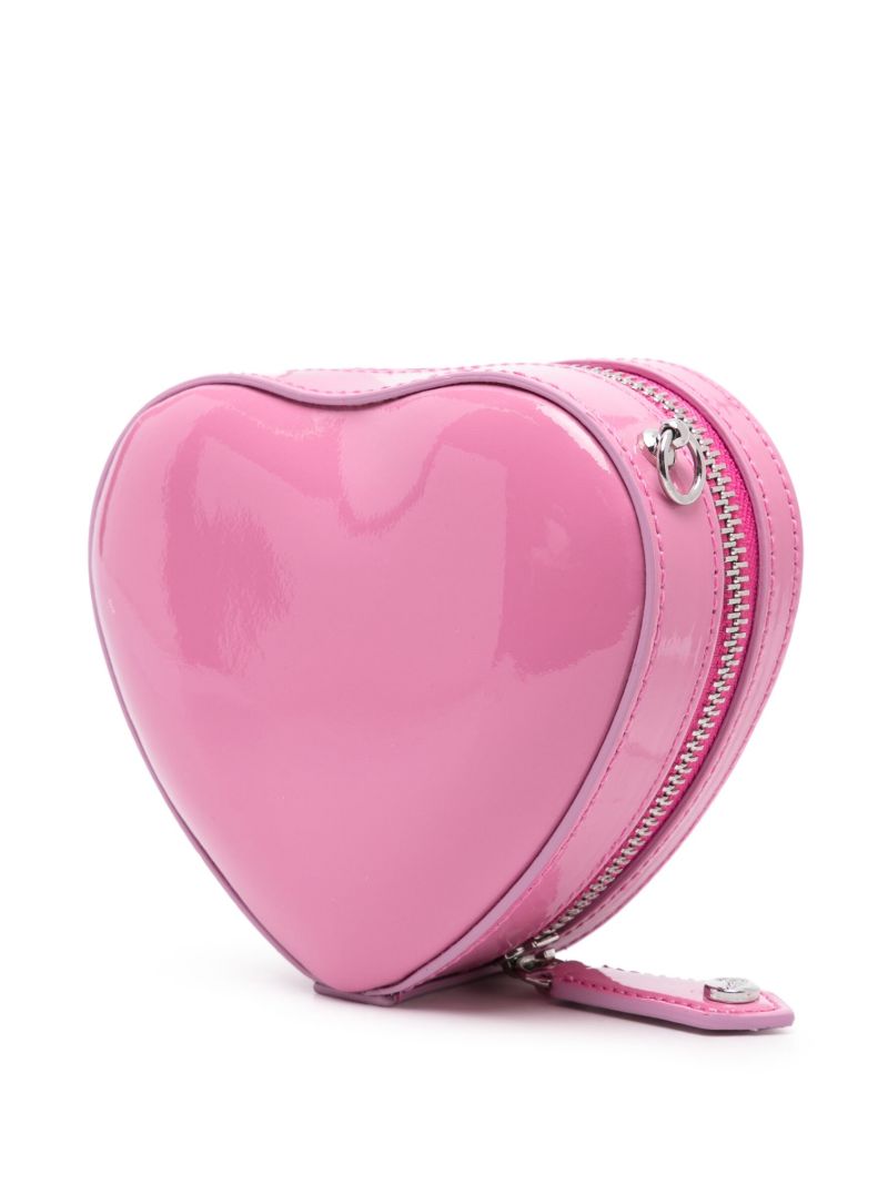 Black Heart Leather Cross Body Bag