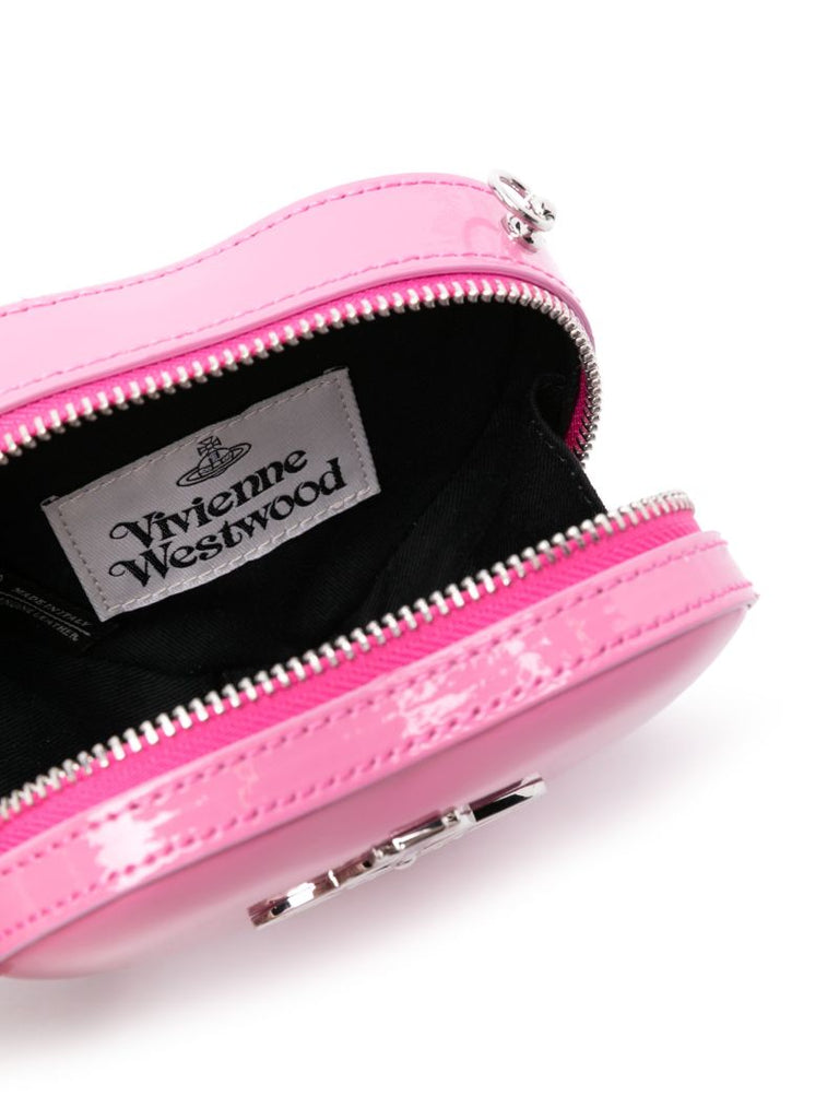 Black Heart Leather Cross Body Bag