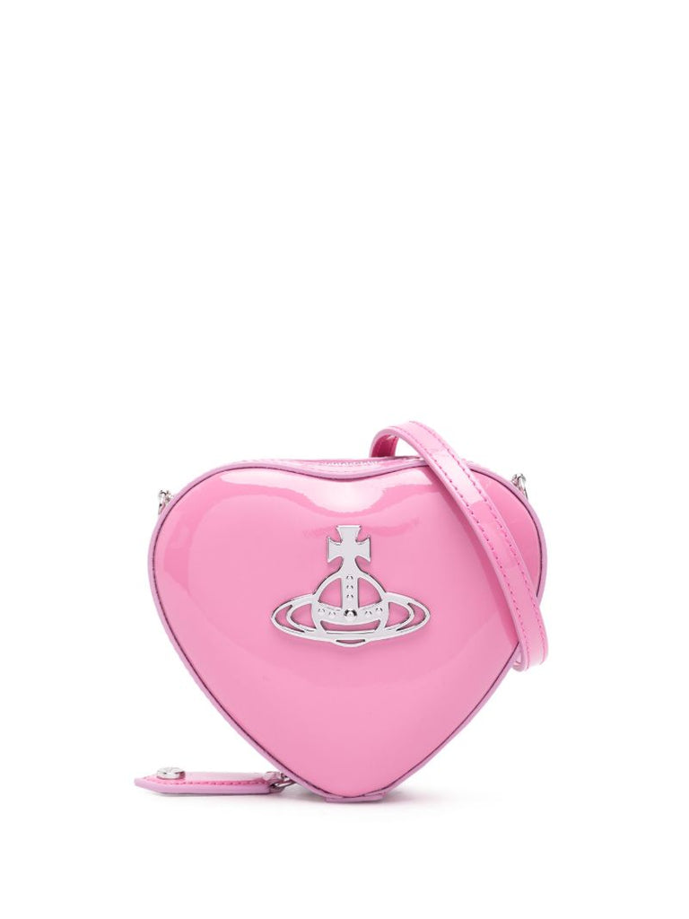 Black Heart Leather Cross Body Bag