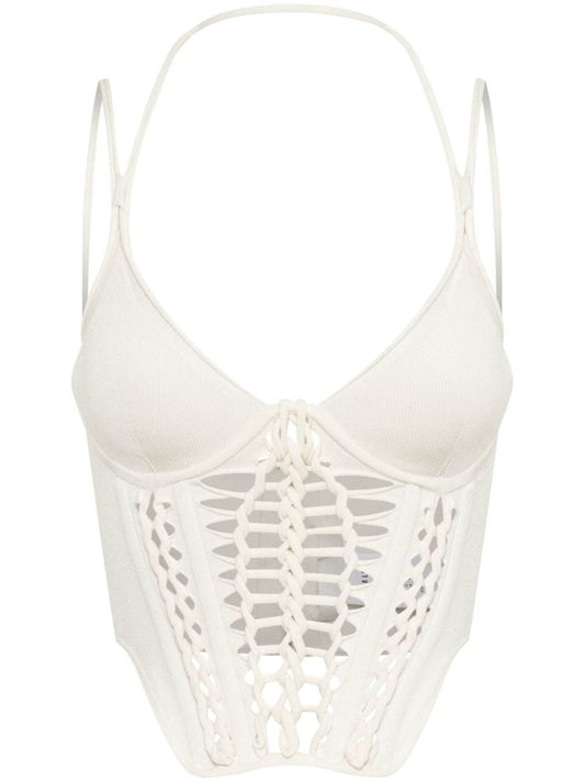 White Braided Corset Top