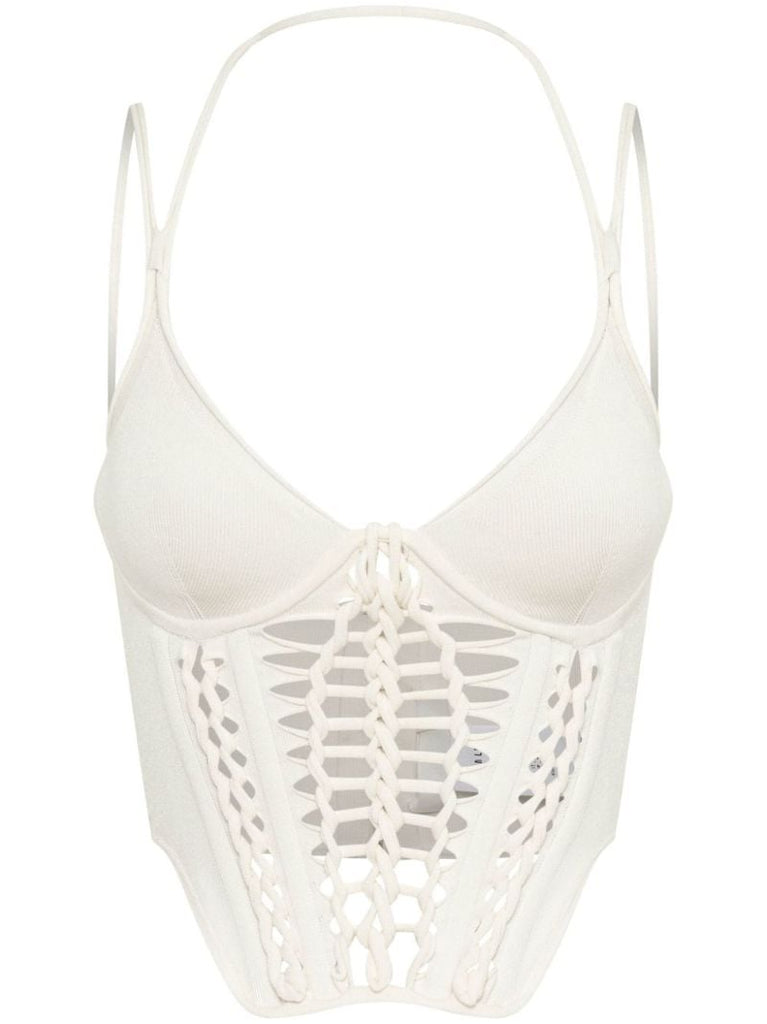 White Braided Corset Top