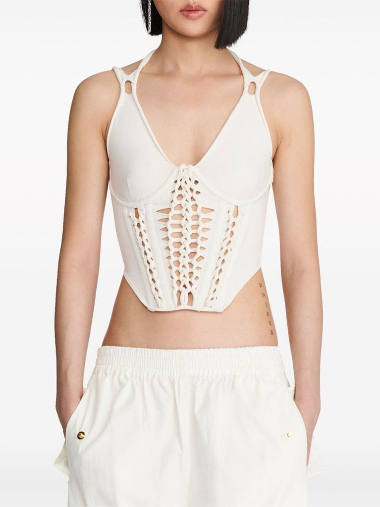 White Braided Corset Top