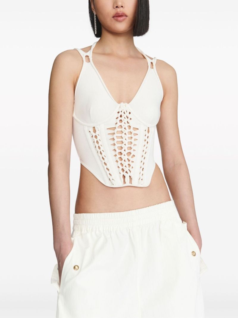 White Braided Corset Top
