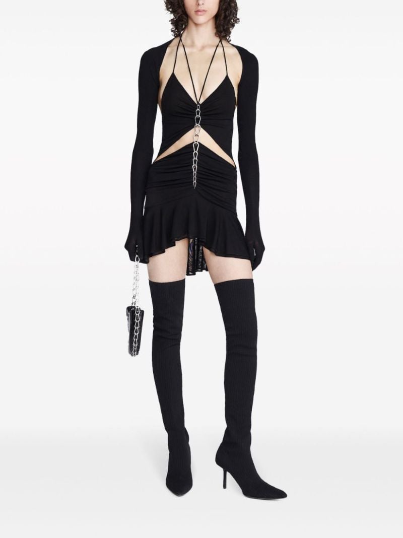 Black Gradient Chain Mini Dress