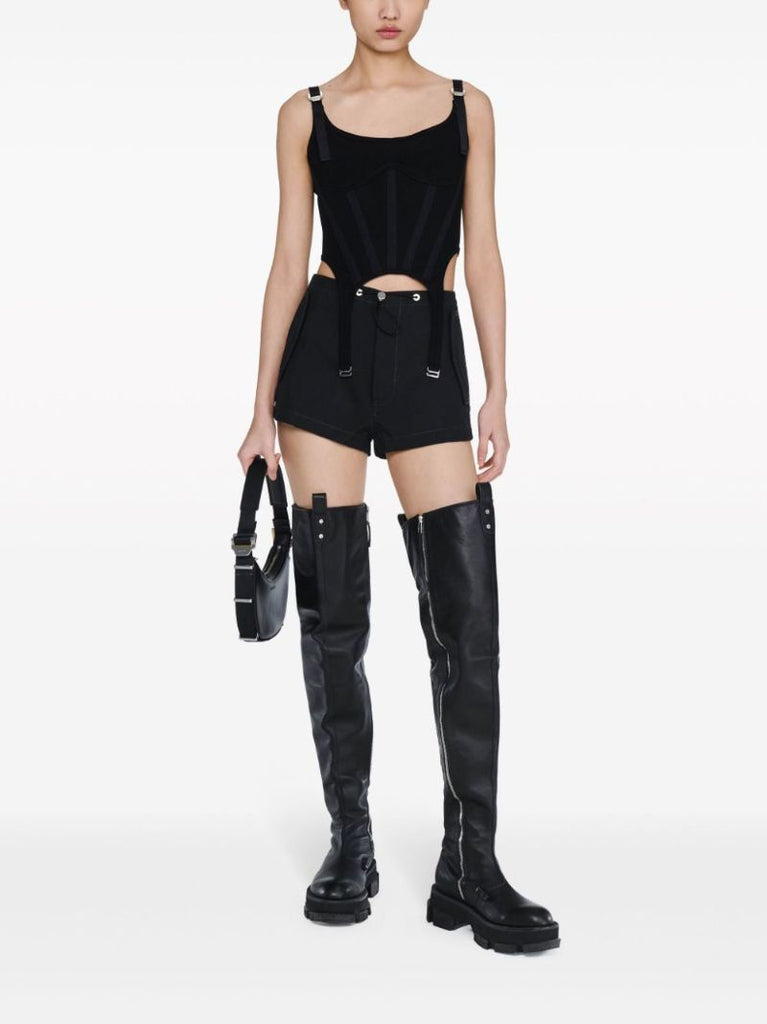 Black Safety Slider Organic Cotton Corset Top