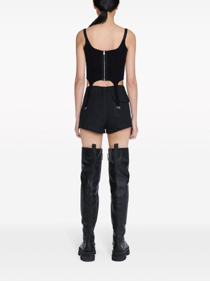 Black Safety Slider Organic Cotton Corset Top
